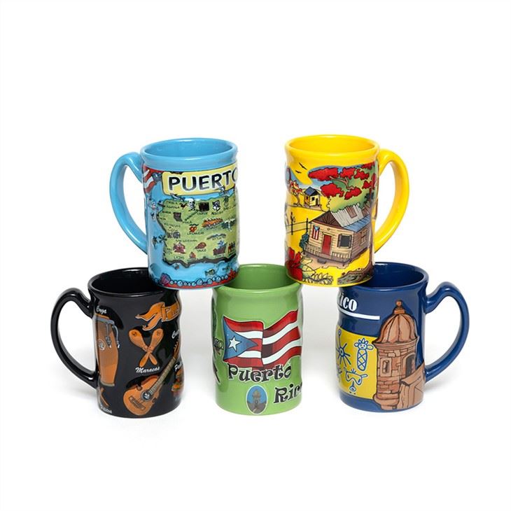 Glazed Embossed Ceramic Mug