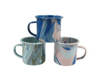 Marble-patterned Enamel Mug
