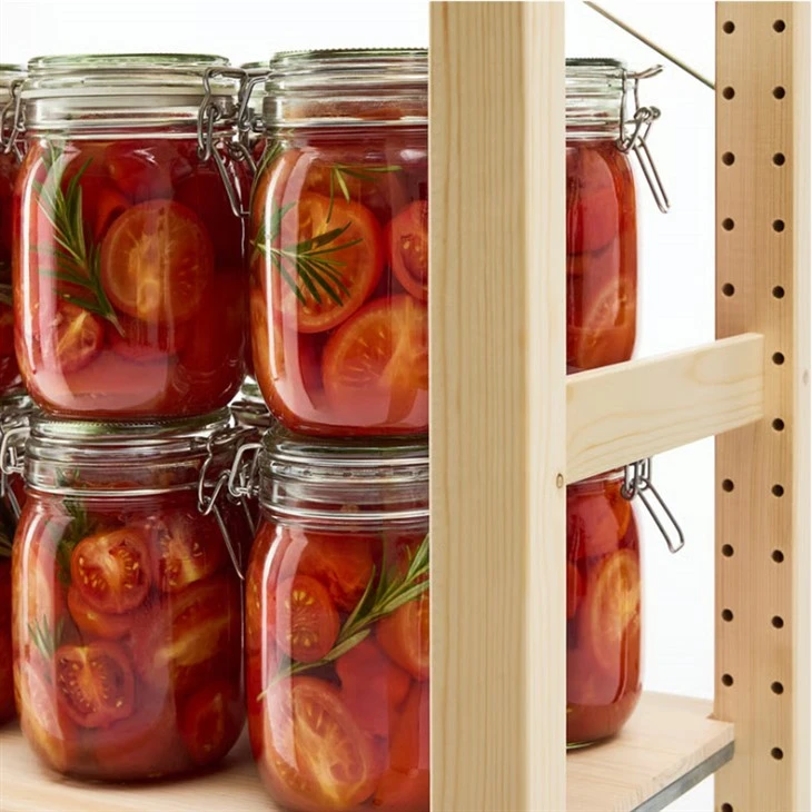 Clear Glass Lock Lid Jar 3
