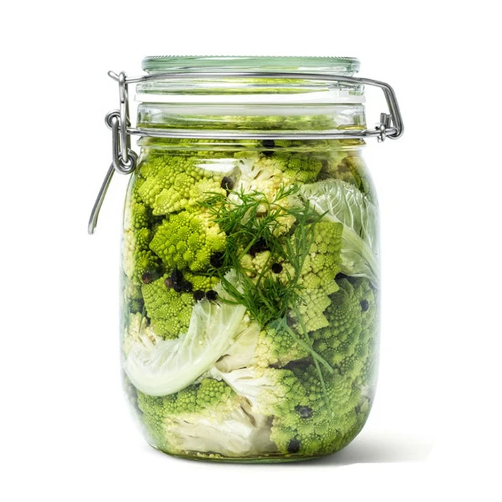 Clear Glass Lock Lid Jar 4