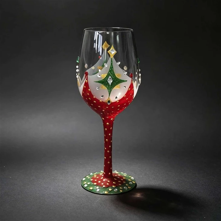 Diamonds hand painted wine glasses3