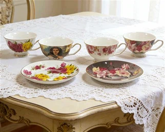 Vintage Gold-plated Floral Ceramic Tableware Set