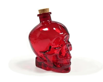 Skull Shaped Empty Bottle Glass