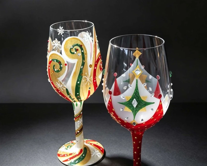 Diamonds hand painted wine glasses02 Diamonds hand painted wine glasses02